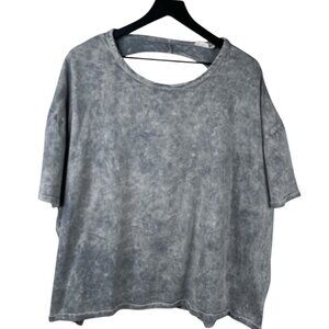 Fantastic Fawn Women's Short Sleeve Lounge Open Back Top Gray Size L Oversized